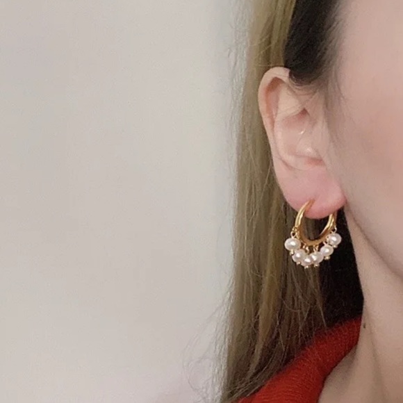 COPY - Gold plated circle earrings - Picture 5 of 5